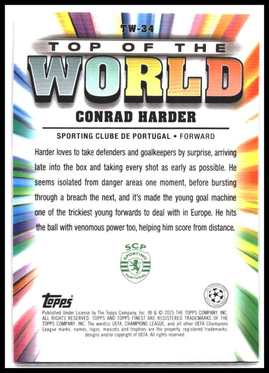 2024-25 Finest UEFA Club Competitions #TW-34 Conrad Harder Top of the World