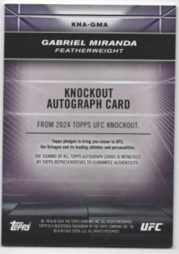 Gabriel Miranda #KNA-GMA 2024 Topps Knockout UFC Auto