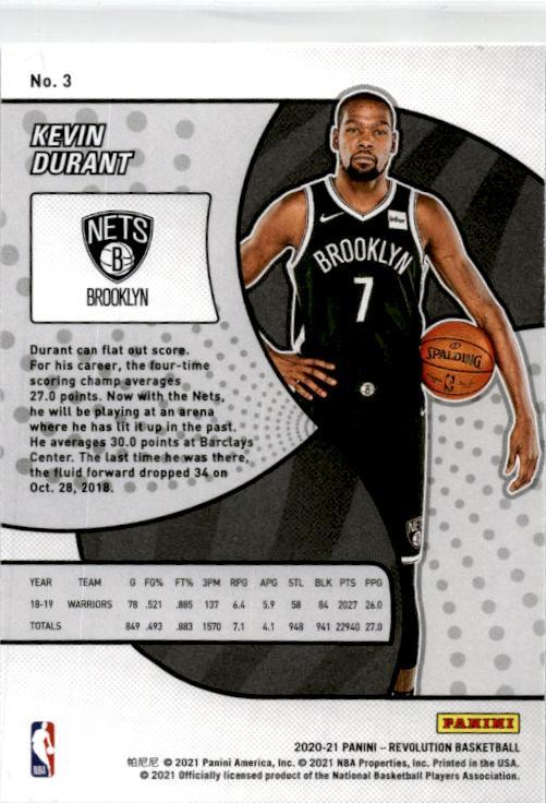 2020-21 Panini Revolution #3 Kevin Durant Brooklyn Nets