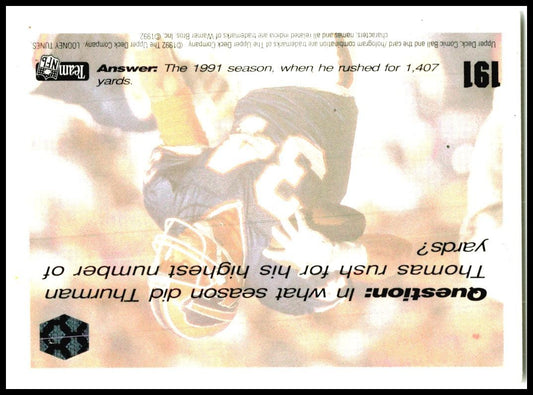 1992 Upper Deck Comic Ball IV #191 Half Time Buffalo Bills