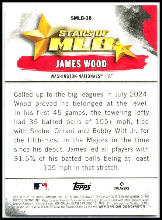 2025 Topps Stars of MLB #SMLB-18 James Wood Washington Nationals