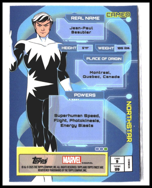 Northstar #9 2025 Topps Finest X-Men '97