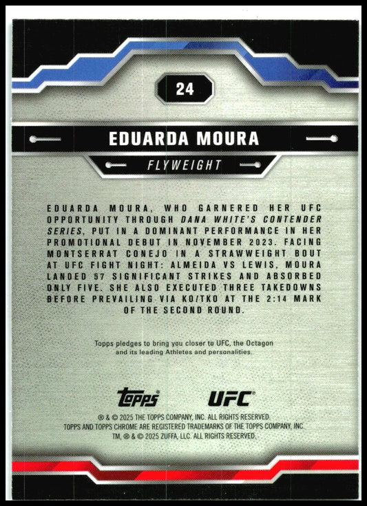 2025 Topps Chrome UFC Negative Refractor #24 Eduarda Moura