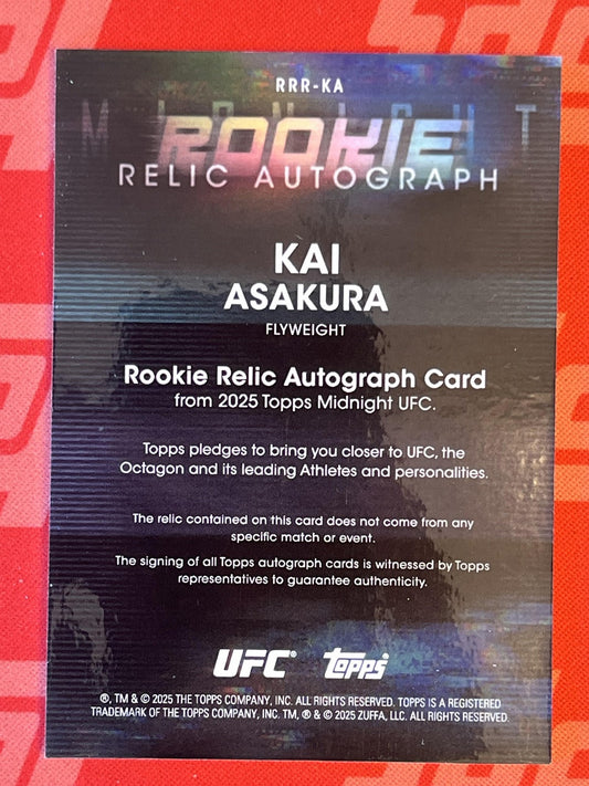 2025 Topps Midnight Rookie Relic AutographR #RRR-KA Kai Asakura
