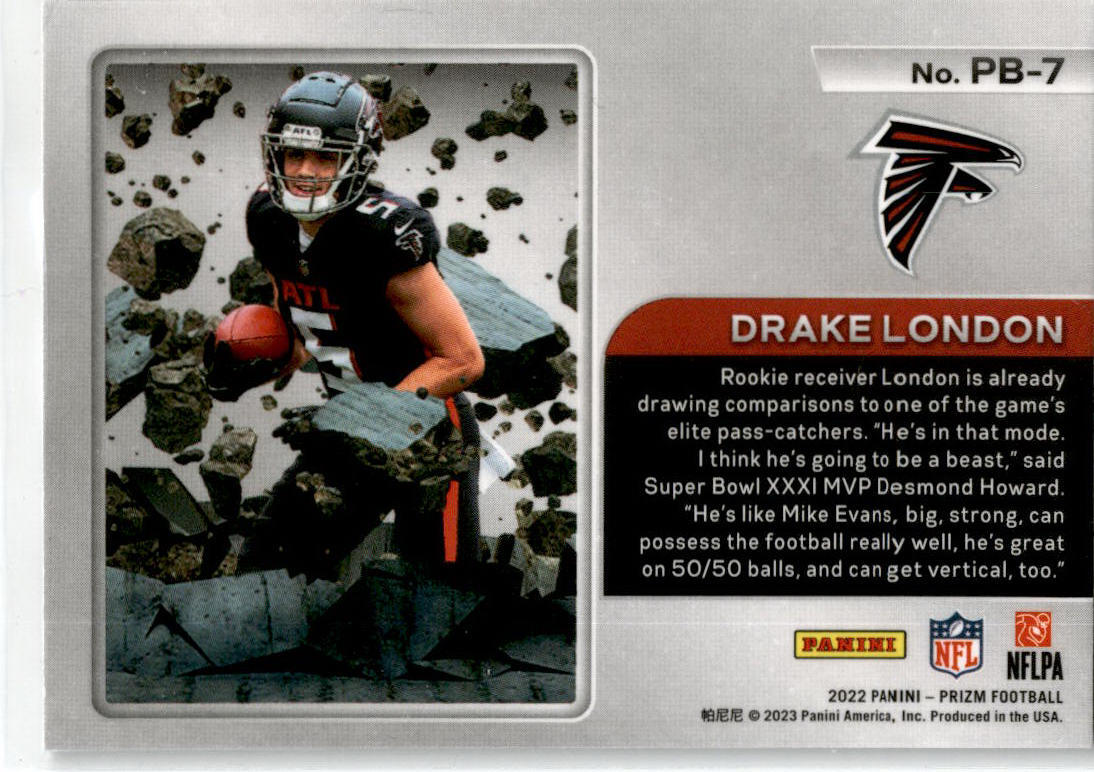 2022 Panini Prizm Prizm Break #PB-7 Drake London Atlanta Falcons