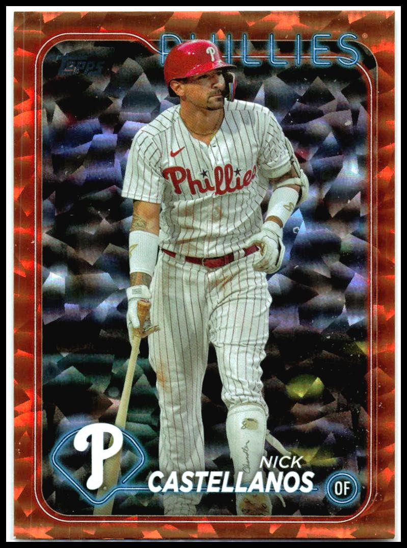 2024 Topps Chrome Orange Crackle Foil #/299 #219 Nick Castellanos Phillies