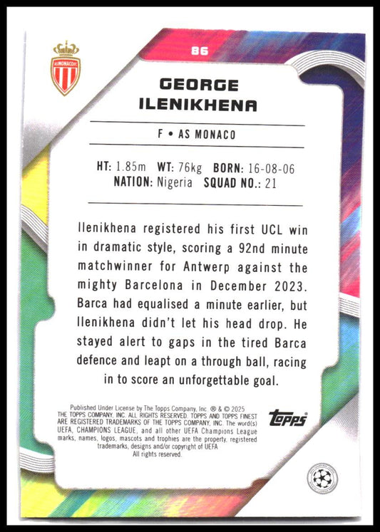 George Ilenikhena #86 2024-25 Finest UEFA Club Competitions Rookie