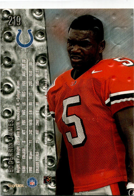 1999 SkyBox Metal Universe #219 Edgerrin James Rookie Indianapolis Colts