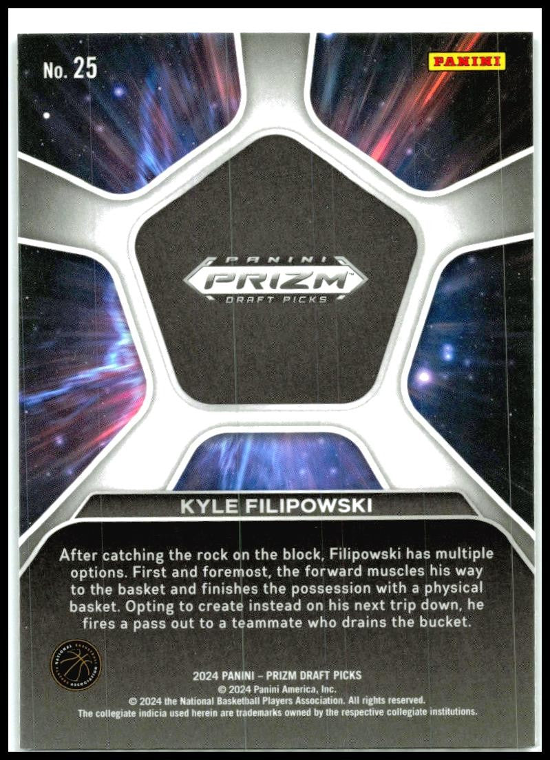 2024 Panini Prizm Draft Picks Deep Space #25 Kyle Filipowski Duke Blue Devils