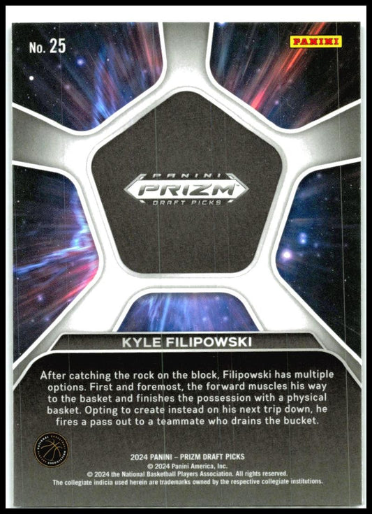 2024 Panini Prizm Draft Picks Deep Space #25 Kyle Filipowski Duke Blue Devils