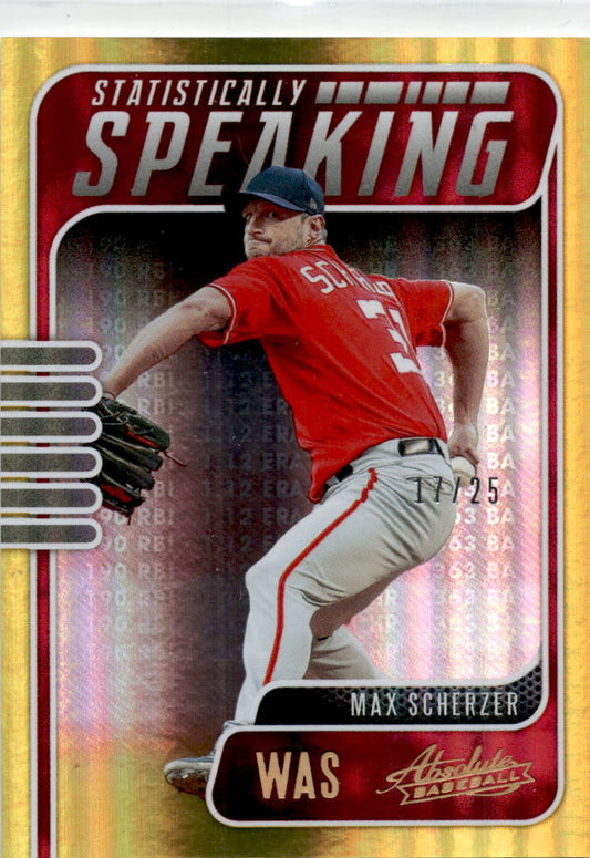2021 Panini Absolute Statistically Speaking Spectrum Gold #SS-11 Max Scherzer /2