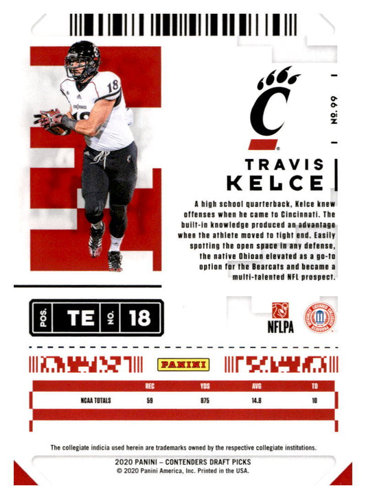 2020 Panini Contenders Draft Picks #99 Travis Kelce