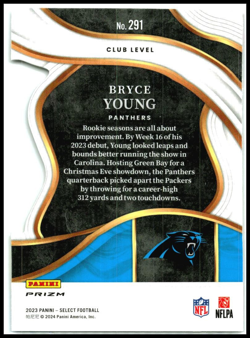 2023 Select Red and Yellow Prizms Die Cuts #291 Bryce Young Rookie Panthers