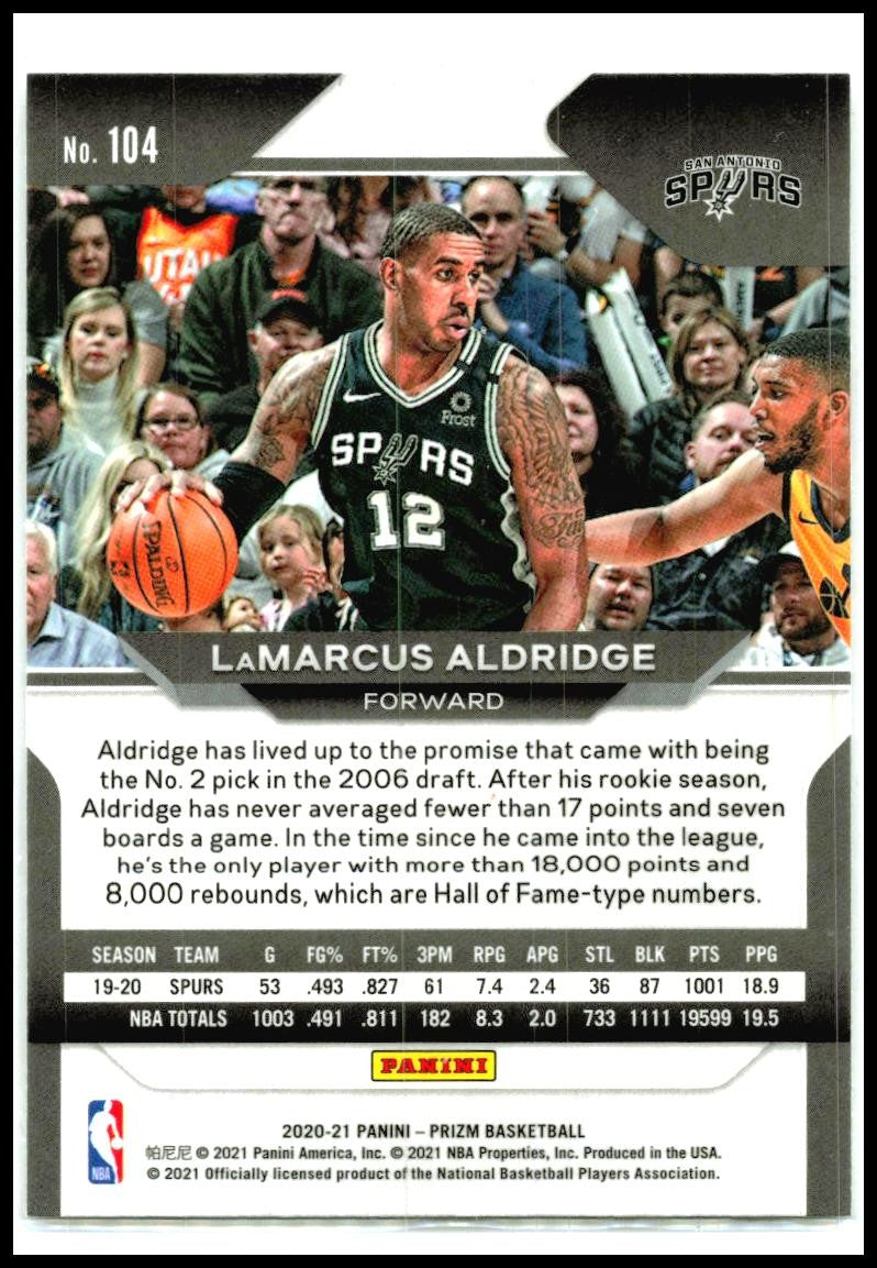 2020-21 Prizm #104 LaMarcus Aldridge Spurs