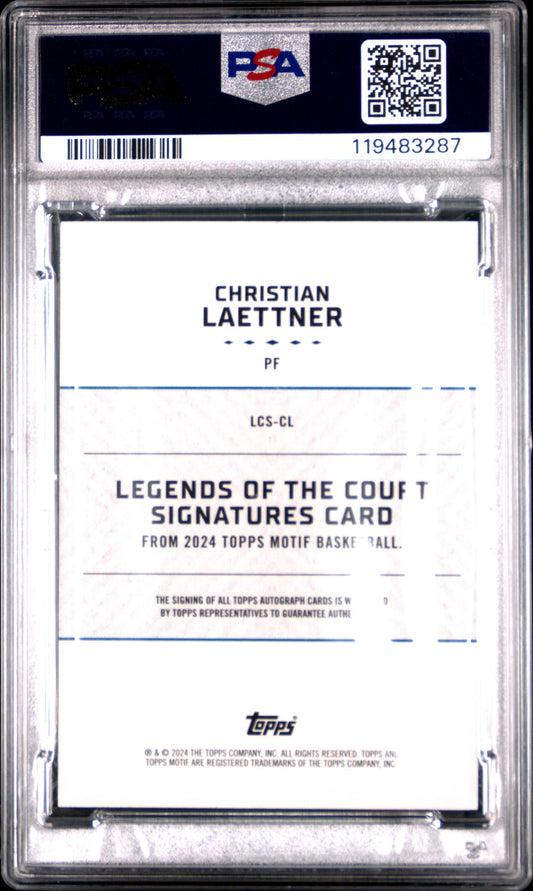 2023 Topps Motif Lgnd/Crt Sig-Pyrrol Scrlt #LCSCL Christian Laettner PSA 9