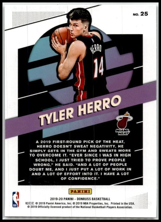 2019-20 Donruss Great X-Pectations Green Flood #25 Tyler Herro Miami Heat