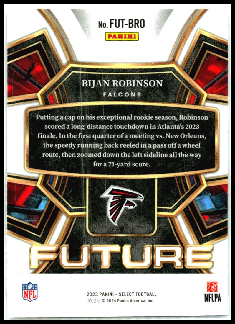 2023 Panini Select Select Future #FUT-BRO Bijan Robinson Atlanta Falcons