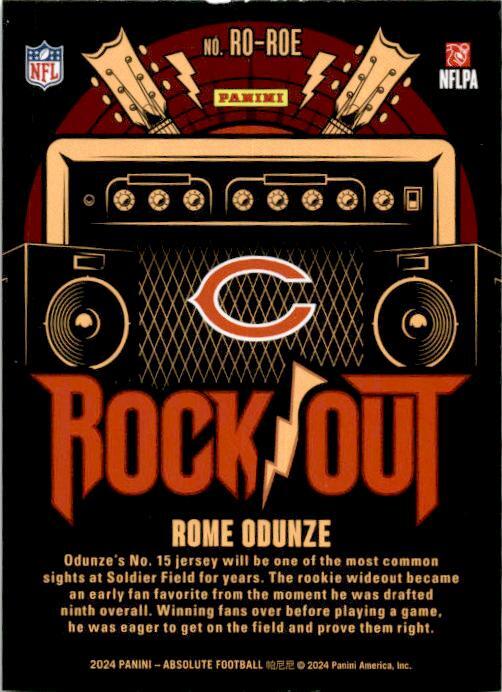 2024 Panini Absolute Rock Out #RO-ROE Rome Odunze Chicago Bears