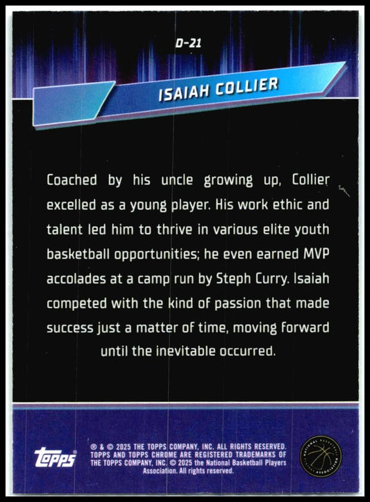 2024-25 Topps Chrome Destiny #D-21 Isaiah Collier Utah Jazz