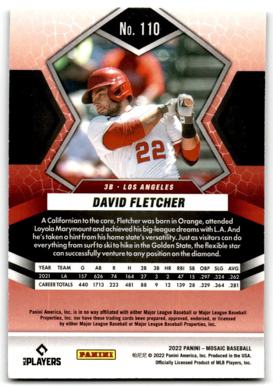 2020 Panini Mosaic David Fletcher Los Angeles Angels #110