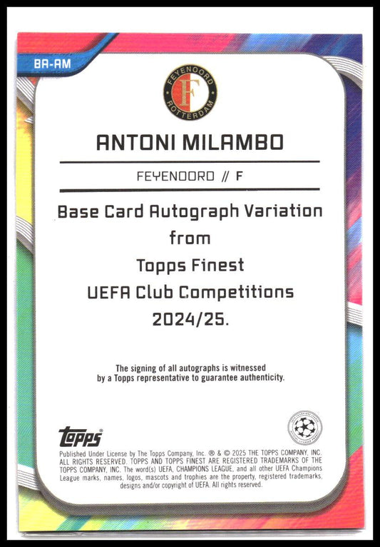 2024-25 Finest UEFA Club Competitions BA-AM Antoni Milambo Auto Purple /299