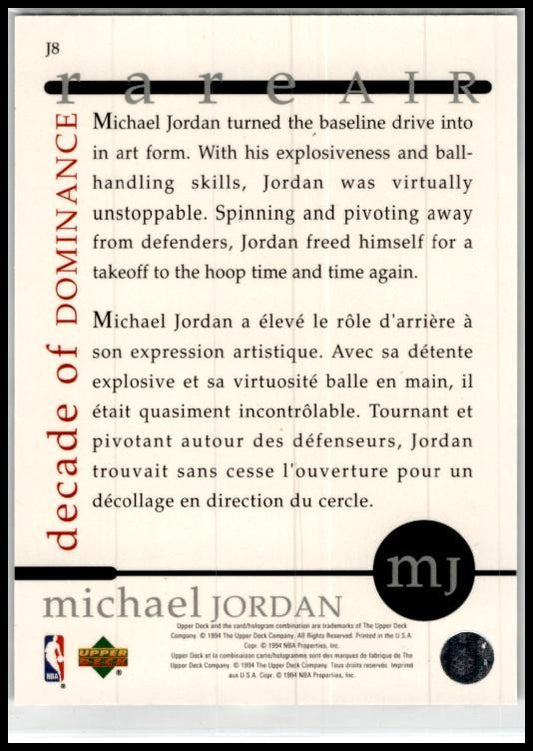 1994-95 Collector's Choice Spanish Decade of Dominance #J8 Michael Jordan