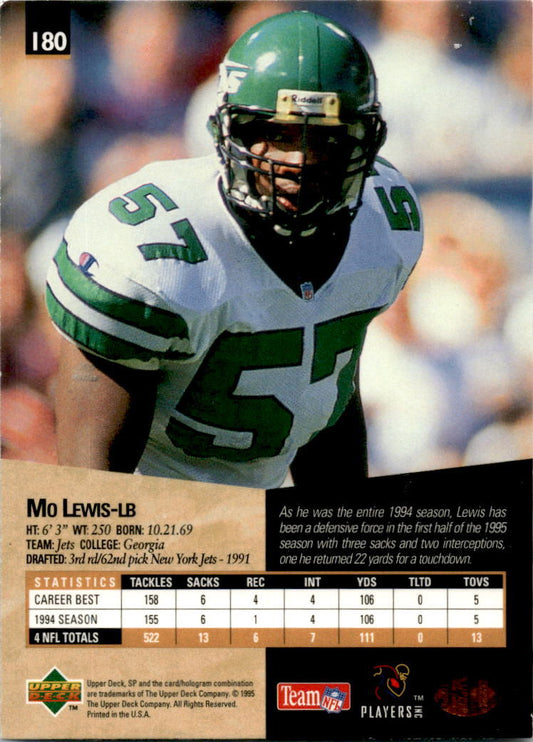 1995 SP #180 Mo Lewis NY Jets