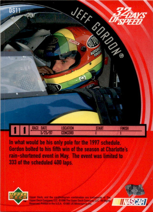 1998 Upper Deck Victory Circle 32 Days of Speed #DS11 Jeff Gordon