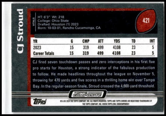 2023 CJ Stroud Topps Composite Rookie - Houston Texans