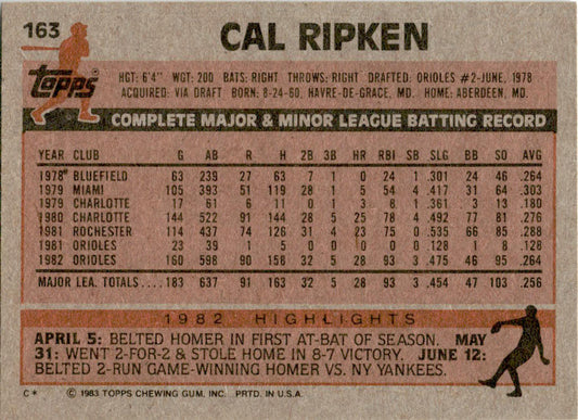 2003 Topps #163 Cal Ripken Jr. Baltimore Orioles