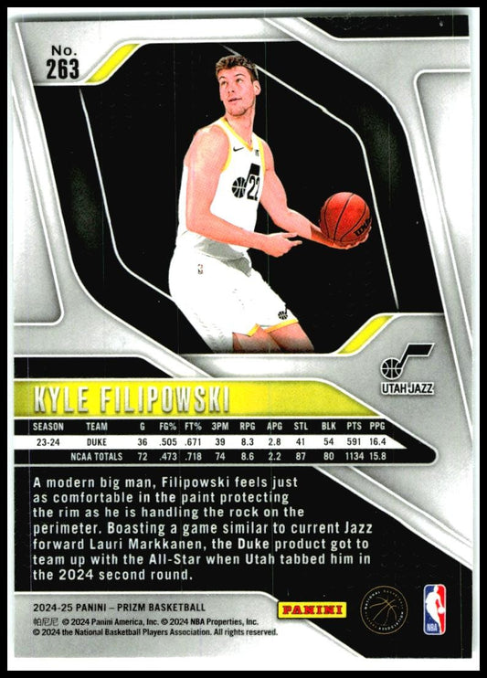 2024-25 Panini Prizm #263 Kyle Filipowski Utah Jazz