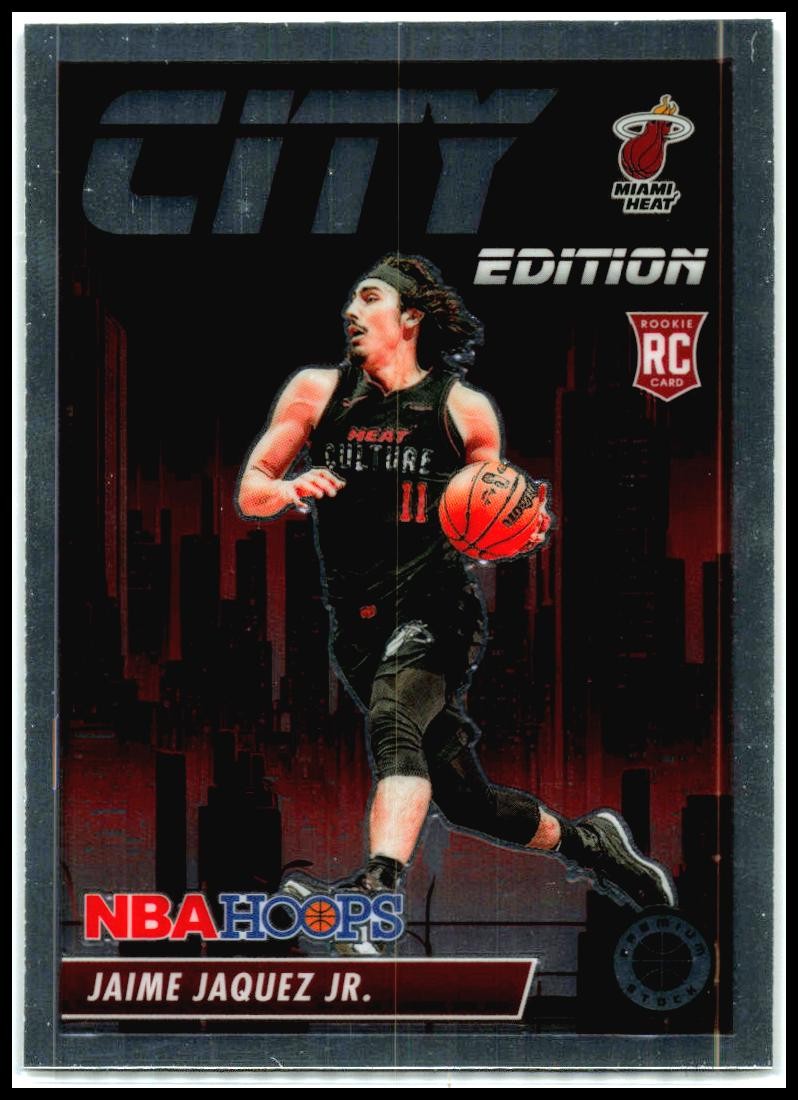 2023-24 Hoops Premium Stock City Edition #22 Jaime Jaquez Jr. Miami Heat
