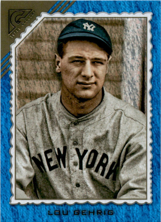 2022 Topps Gallery Blue Pattern #110 Lou Gehrig #/50 New York Yankees