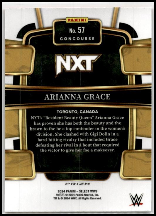 2024 Panini Select WWE Orange Ice Prizms #57 Arianna Grace