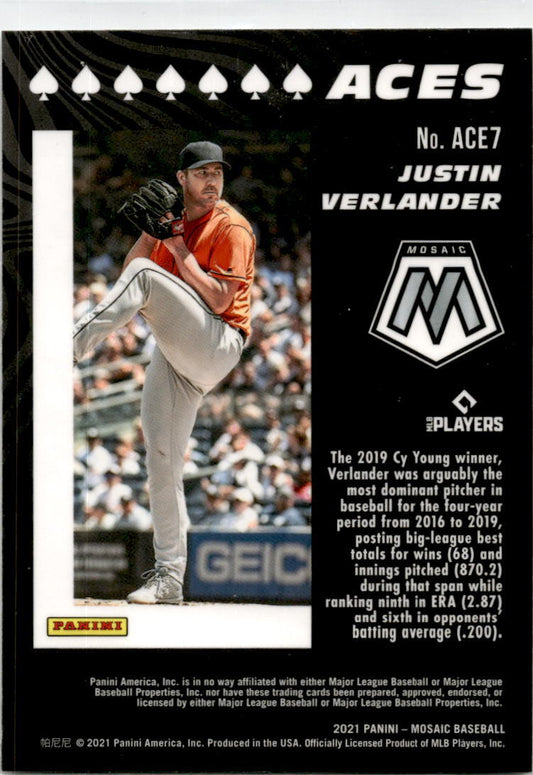 2021 Panini Mosaic Aces #ACE7 Justin Verlander Houston Astros