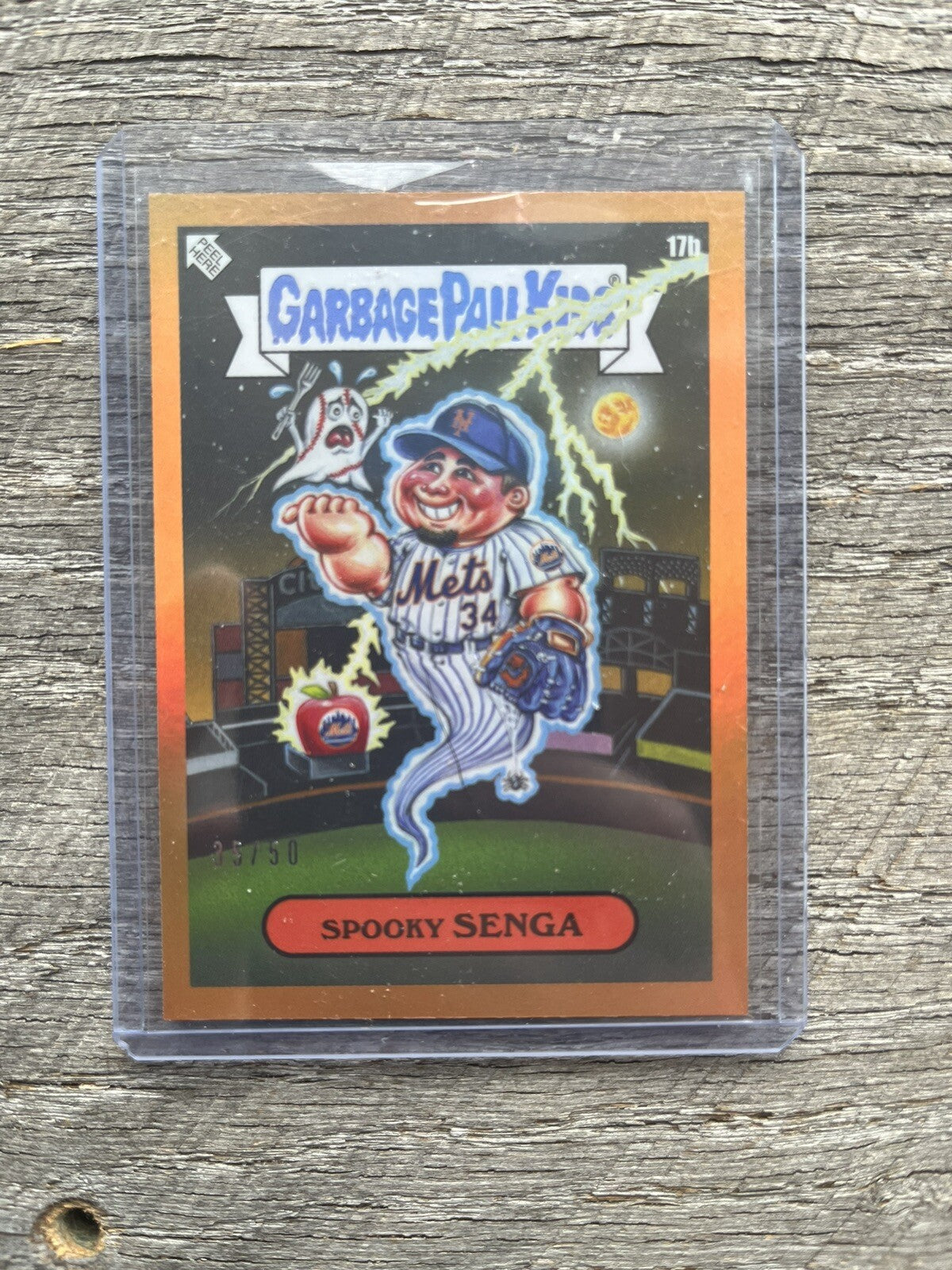2023 Topps MLB x GPK Series 3 #17 Spooky Senga Orange #/50 New York Mets