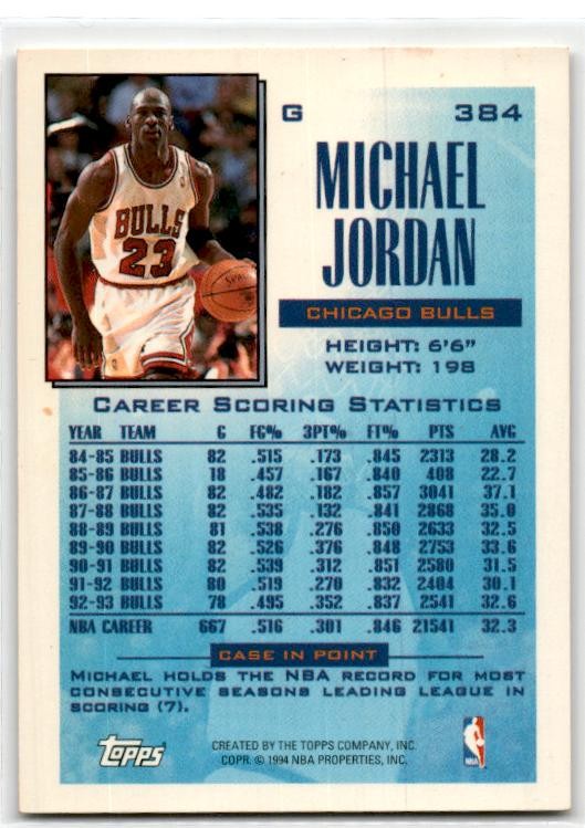 1993-94 Topps #384 Michael Jordan