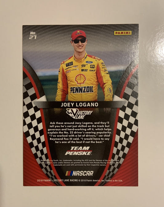 2018 Panini Victory Lane Pedal to the Metal #27 Joey Logano