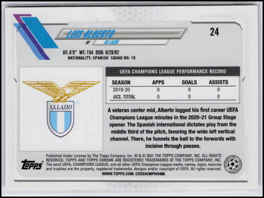 2020-21 Topps Chrome UEFA Champions League #24 Luis Alberto