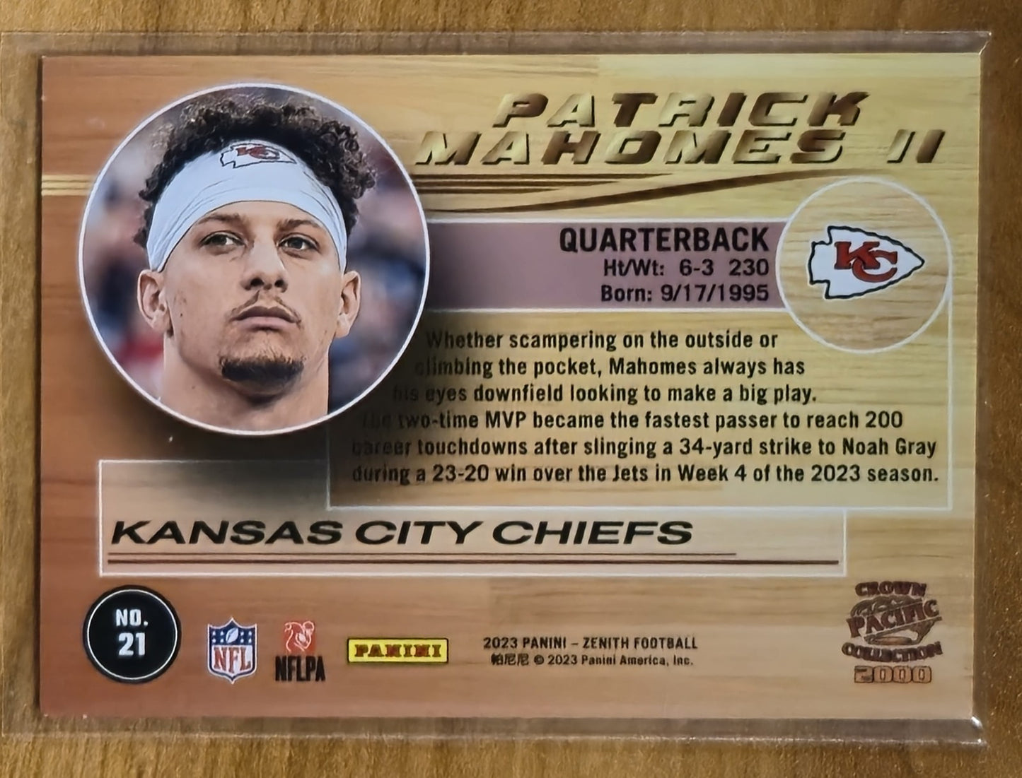 2023 Panini Zenith Pacific Revolution #21 Patrick Mahomes II Kansas City Chiefs