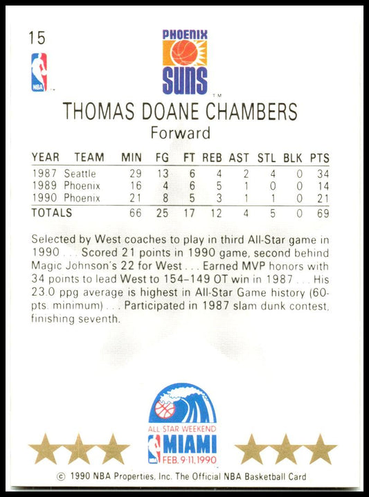 1990-91 Hoops #15 Tom Chambers Phoenix Suns