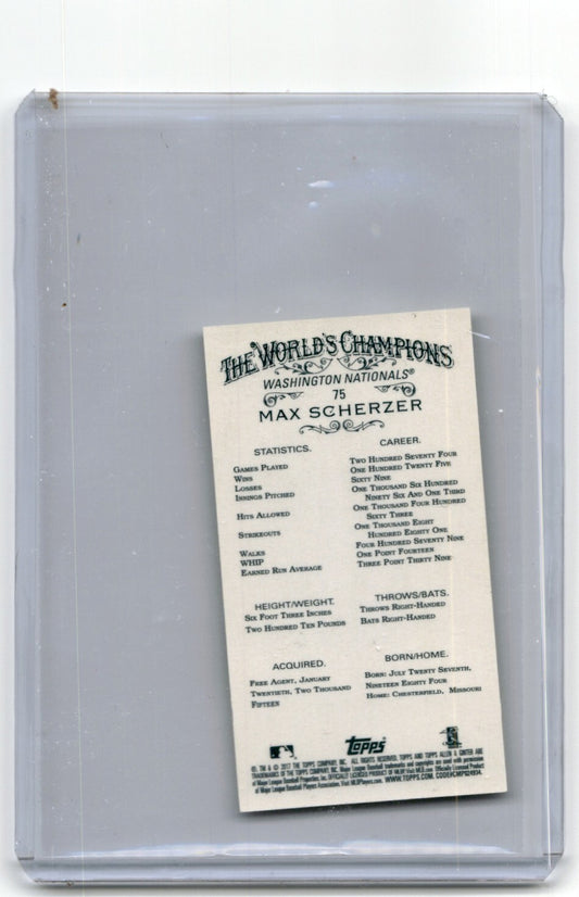 2017 Topps Allen & Ginter Mini A&G Max Scherzer Washington Nationals #75