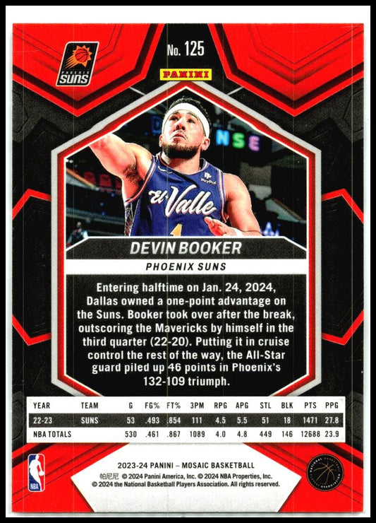 2023-24 Panini Mosaic #125 Devin Booker Phoenix Suns