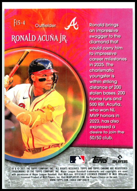 2025 Topps Chrome Fortune 15 #F15-4 Ronald Acuna JR
