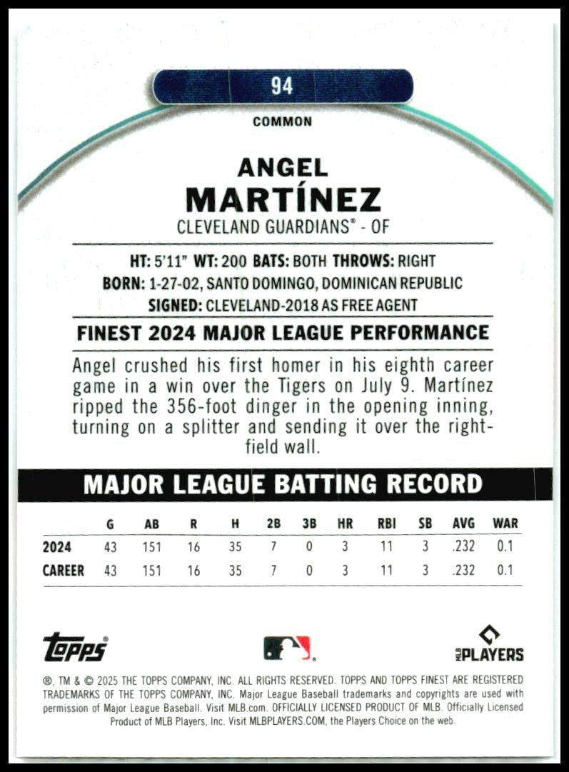 2025 Topps Finest #94 Angel Martinez