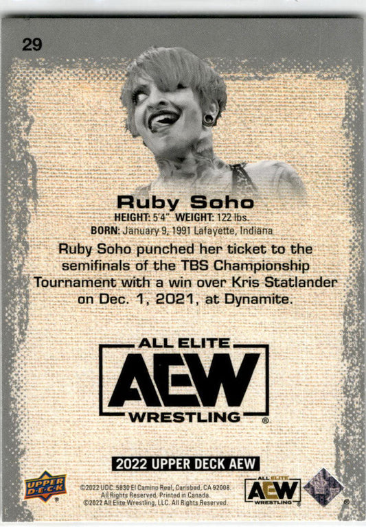 2022 Upper Deck AEW Gold #29 Ruby Soho