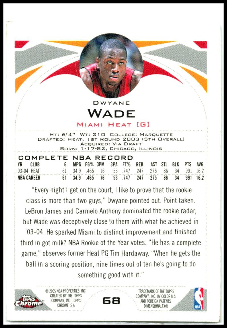2004-05 Topps #68 Dwyane Wade Miami Heat