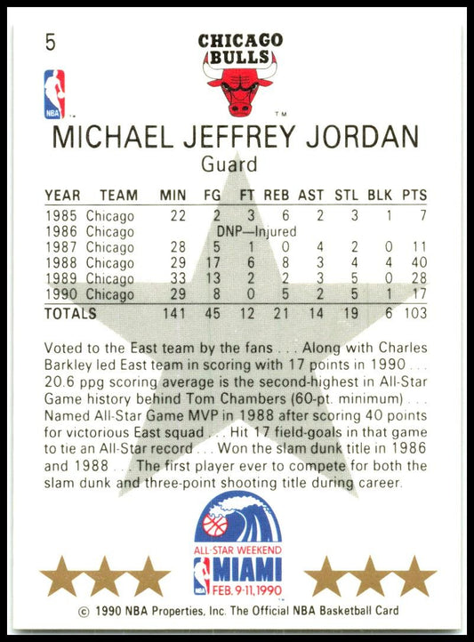 1990-91 Hoops #5 Michael Jordan Chicago Bulls