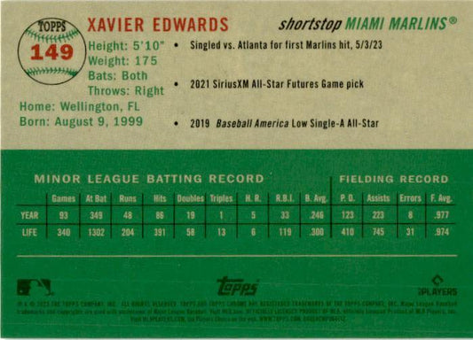 2023 Topps Chrome Platinum Anniversary Topps Refractor #149 Xavier Edwards