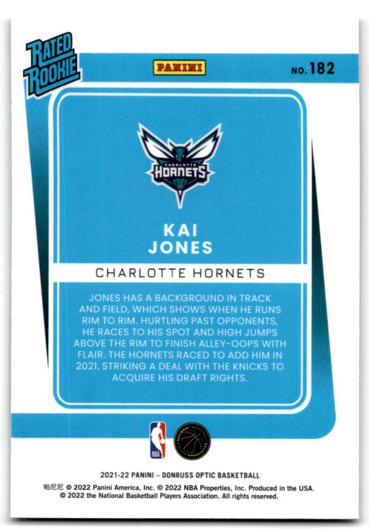 2021-22 Donruss Optic Rated Rookie Kai Jones Rookie Charlotte Hornets #182